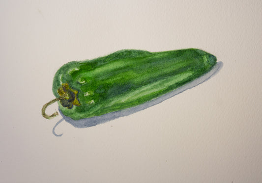 Jalapeno Pepper Watercolor Painting