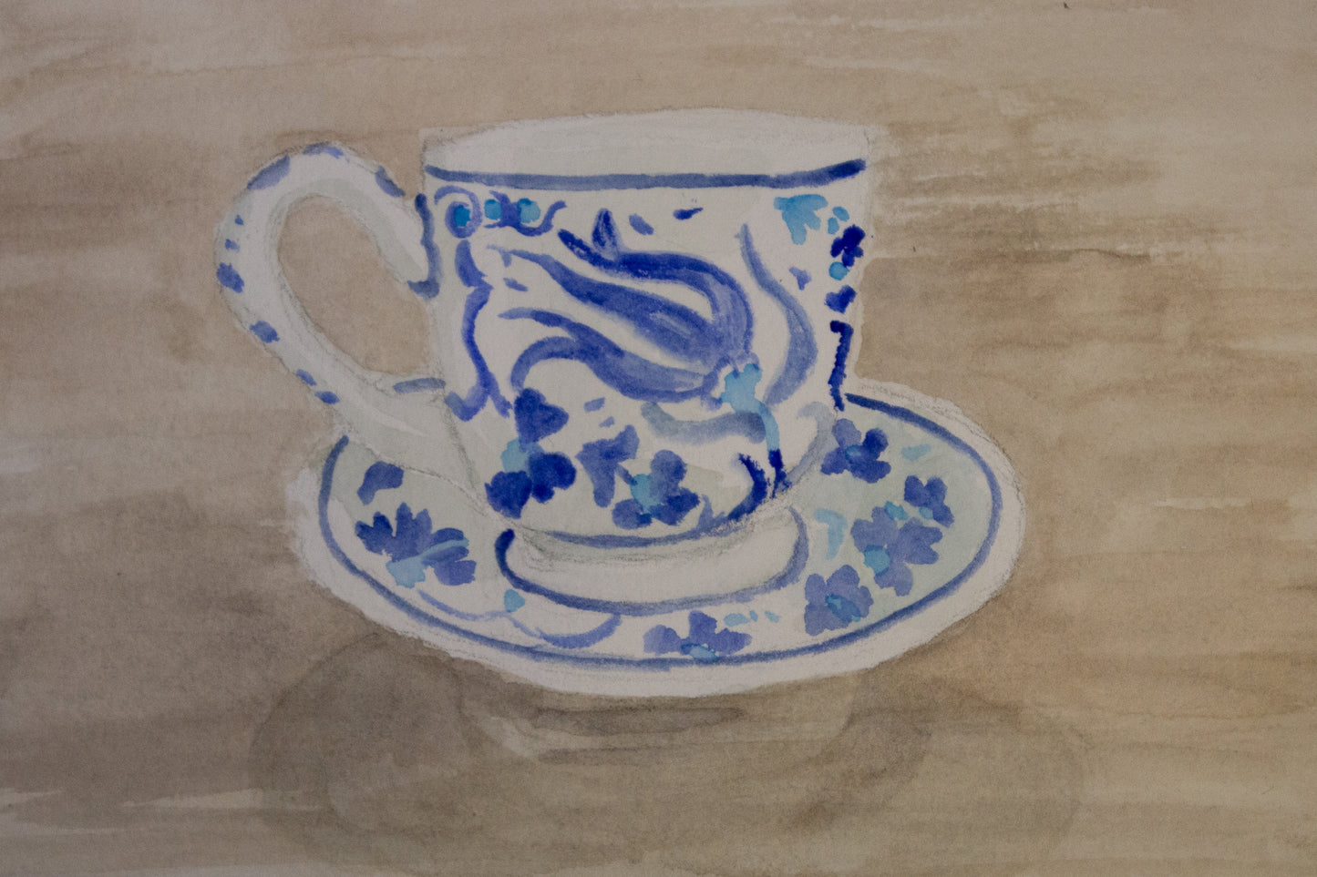 Turkish Tea Cup 1 Watercolor Painting