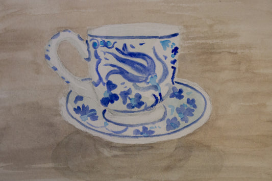 Turkish Tea Cup 1 Watercolor Painting